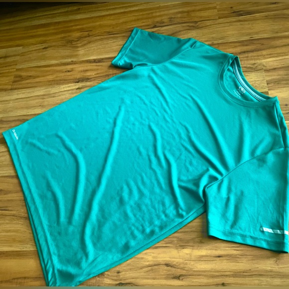 Athletic Works Teal Green DriWorks Sweat-wicking Workout Exercise Running Shirt - Picture 2 of 7